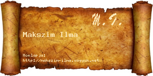 Makszim Ilma névjegykártya